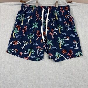 Chubbies Swim Trunks Mens Large Flamingo Palm Tree 5.5" Inseam Swim Shorts